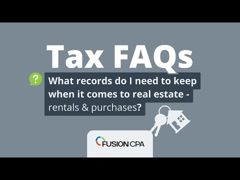 What records do I need to keep when it comes to real estate? | Tax FAQ answered by a CPA