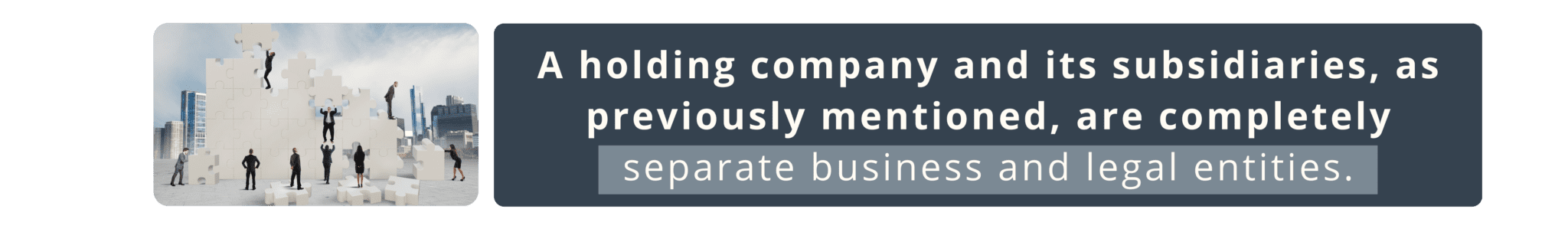 A holding company and its subsidiaries, as previously mentioned, are completely separate business and legal entities. As such, each entity files its own tax return and pays its own taxes on its own income.